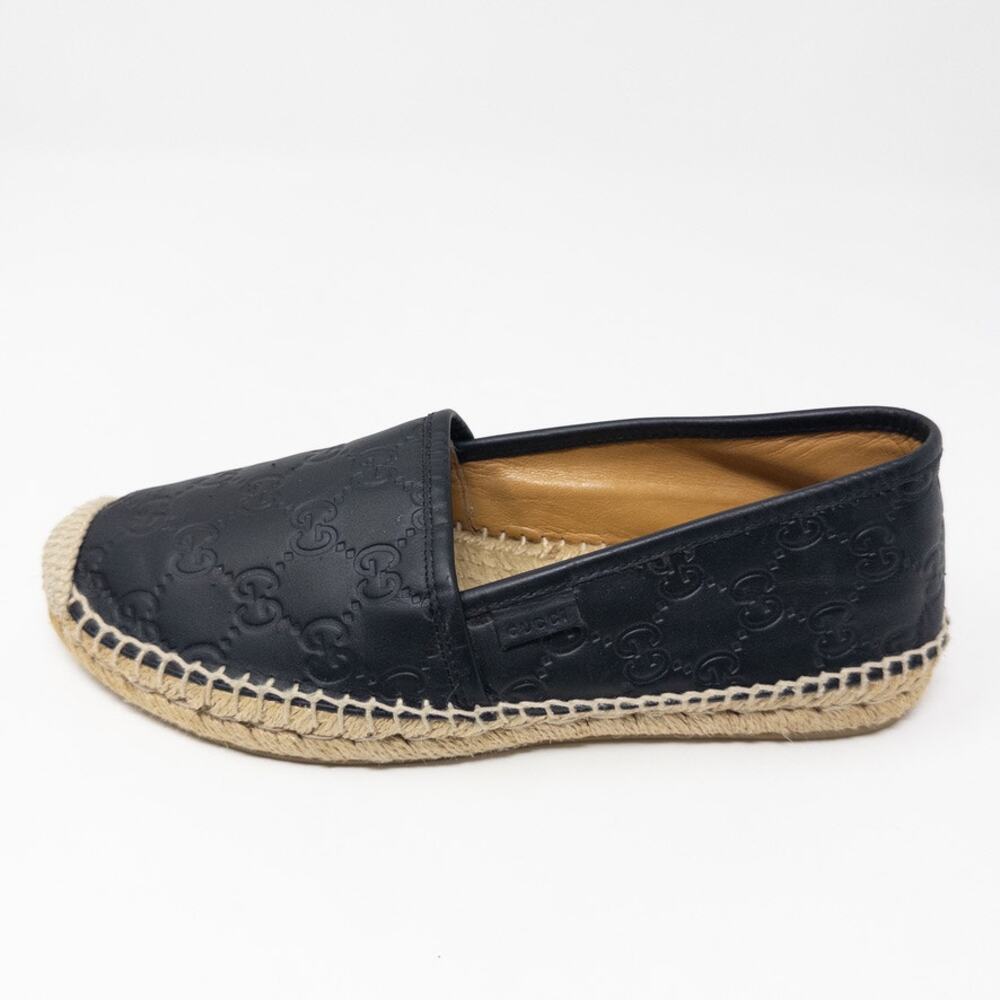 Gucci Espadrilles Black Leather Women’s Size 37 EU 7 US
